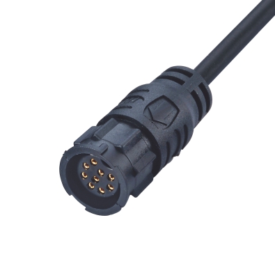 M16 Female Straight Connector, Molded Cable, Quick-lock, Contacts: 8, Unshielded, IP65/IP67