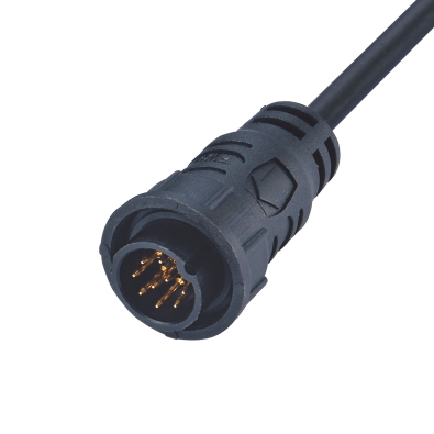M16 Male Straight Connector, Molded Cable, Quick-lock, Contacts: 8, Unshielded, IP65/IP67