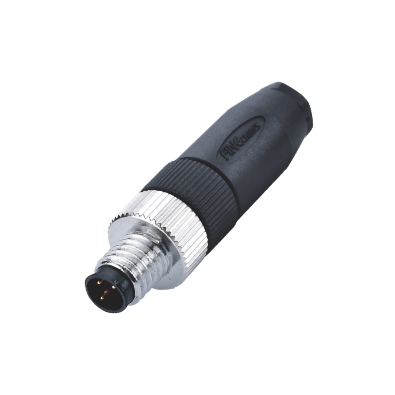 M8 Male A-coding Straight Connector, Screw Field Wirable Assembly,  Contacts: 3, Unshielded, IP68