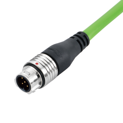 M12 A-coding Push-Pull Male Straight Connector, Molded Cable, Shielded, Contacts: 8, IP67