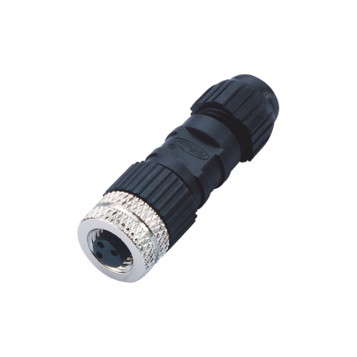 M8 Female A-coding Straight Connector, Solder Field Wirable Assembly, Contacts: 4, Unshielded, IP65, UL Listed: CYJV(CYJV7).E321413