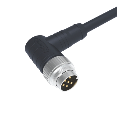 M16 Male Angled Connector, Molded Cable, Contacts: 7-b, Shielded, IP65/IP67