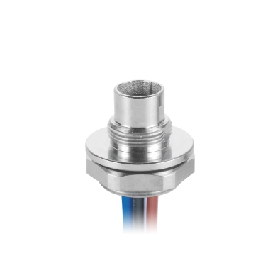 M9 Male A-coding Straight Connector, Solder Panel Mount, Rear fastend, Contacts: 3, Unshielded, IP67
