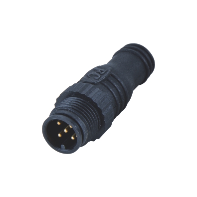 M12 Male A-coding Straight Plastic Terminator, Contacts: 5, Unshielded, IP67 / IP68
