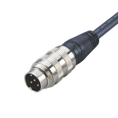 M16 Male Straight Connector, Molded Cable, Contacts: 2, Unshielded, IP65/IP67