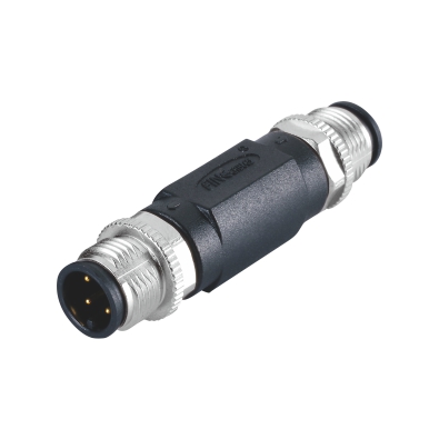 M12 I-Adapter, Male-Male, A-coding, Contacts: 8, Unshielded, IP67 / IP68