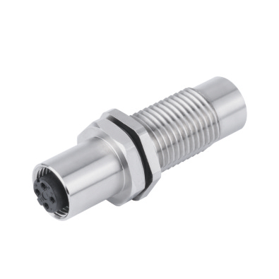 M12 A-coding Female-Female Panel Mount, Shielded, M16 Front fastened, Contacts: 4, IP67 / IP68