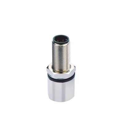 M12 A-coding Male-Female Panel Mount, M12 Front fastened, Shielded, Contacts: 4, IP67 / IP68