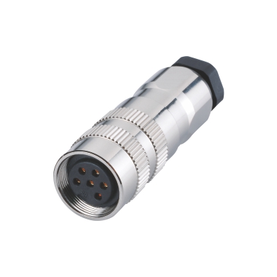 M16 Female Straight Connector, Field Wirable Assembly, Solder, Front fastened, PG9, Contacts: 2, Shielded, IP65/IP67