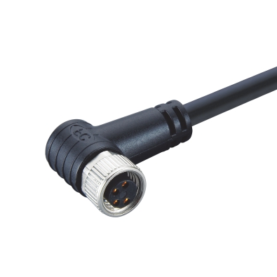 M8 Female A-coding Angled Connector, Molded Cable,  Contacts: 6, Unshielded, IP67, UL Listed: CYJV(CYJV7).E321413