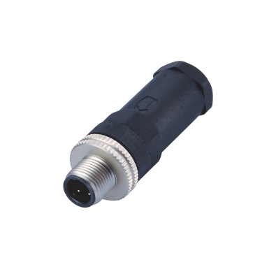 M12 B-coding Male Straight Connector, Field Wirable Assembly, Screw joint, Al-alloy Screw/Nut, Front fastened, Unshielded, PG7, Contacts: 3, IP67/IP68