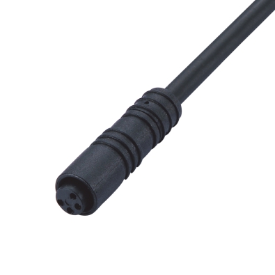 M8 Female A-coding Straight Connector, Molded Cable,  Contacts: 3, Shielded, IP67 / IP65, UL Listed: CYJV(CYJV7).E321413
