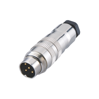 M16 Male Straight Connector, Field Wirable Assembly, Solder, Front fastened, PG9, Contacts: 4, Shielded, IP65/IP67