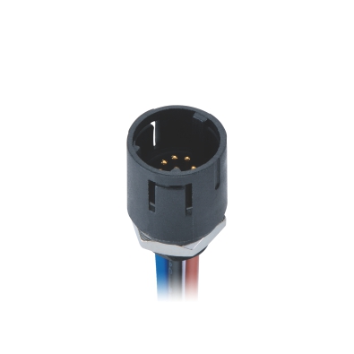 M10 Male A-coding Straight Connector, Solder Panel Mount, Rear fastend, Contacts: 5, Unshielded, IP65