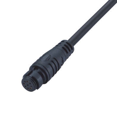 M10 Female A-coding Straight Connector, Snap-in Molded Cable, Contacts: 5, Unshielded, IP65