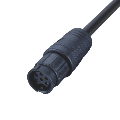 M12 Quick-lock Female Straight Connector, Molded Cable, With Fix-cap, Unshielded, Contacts: 4, IP67/IP68