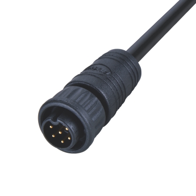 M12 Quick-lock Male Straight Connector, Molded Cable, With Fix-cap, Unshielded, Contacts: 4, IP67/IP68