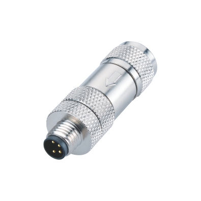 M8 Male A-coding Straight Connector, Field Wirable Assembly, Screw joint, Contacts: 4, Shielded, IP67, UL Listed: CYJV(CYJV7).E321413