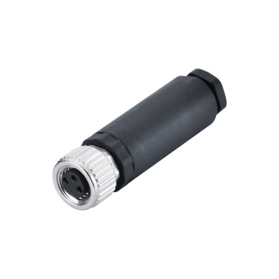 M8 Female A-coding Straight Connector, Screw Field Wirable Assembly, Thin type, Contacts: 4, Unshielded, IP67