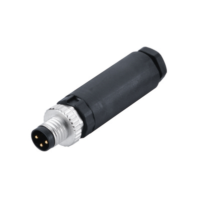 M8 Male A-coding Straight Connector, Screw Field Wirable Assembly, Thin type, Contacts: 4, Unshielded, IP67