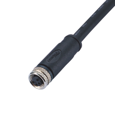M8 Female A-coding Straight Connector, Molded Cable,  Contacts: 8, Shielded, IP67, UL Listed: CYJV(CYJV7).E321413