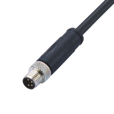 M8 Male A-coding Straight Connector, Molded Cable,  Contacts: 8, Shielded, IP67, UL Listed: CYJV(CYJV7).E321413
