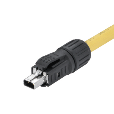 Industrial Male Straight Connector, Cable Assembly, Front fastened, Contacts: 2, Shielded, IP20