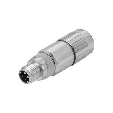 M8 hybrid Male Straight Connector, Cable Assembly, Front fastened, Contacts: 4, Shielded, IP67