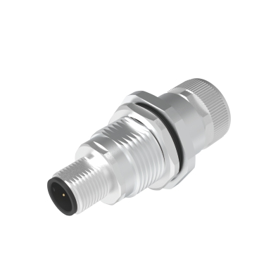 M12 A-coding Male-Female Panel Mount, Shielded, Contacts: 5, IP67 / IP68