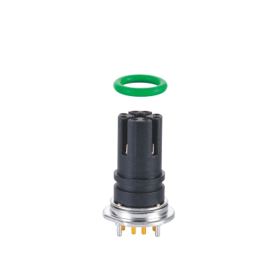 M12 X-coding Female Straight Connector, PCB Panel Mount, Without Screw, Front fastened, Shielded, Contacts: 8, IP67 / IP68