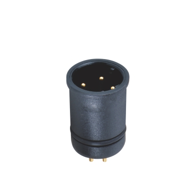 M12 D-coding Straight Connector, Male PCB Type, Plastic Housing with O-ring, Unshielded, Contacts: 4, IP67 / IP68
