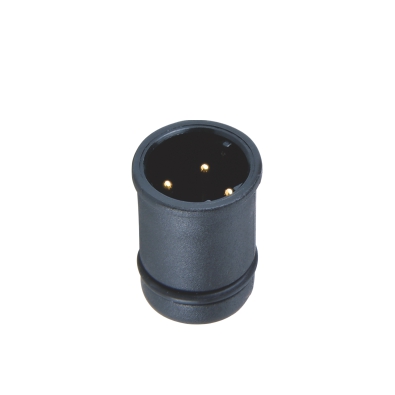 M12 D-coding Straight Connector, Male Solder, Plastic Housing with O-ring, Unshielded, Contacts: 4, IP67 / IP68