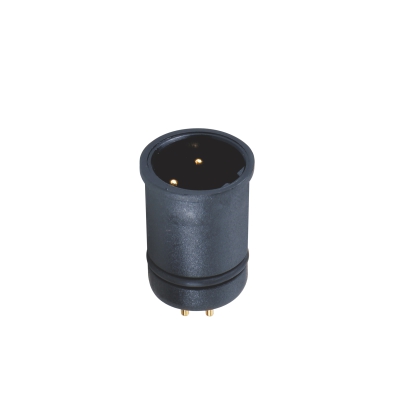 M12 B-coding Male Straight Connector, PCB Panel Mount, Plastic Housing with O-ring, Unshielded, Contacts: 5, IP67/IP68