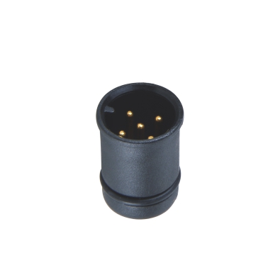 M12 A-coding Male Straight Connector, Solder Panel Mount, Plastic Housing with O-ring, Unshielded, Contacts: 8, IP67/IP68