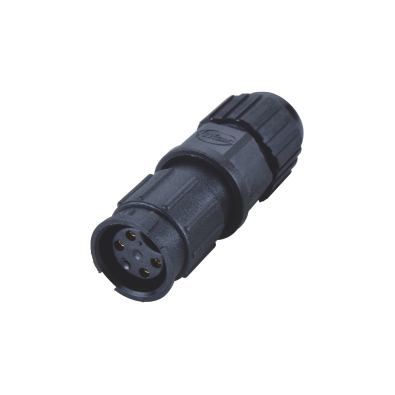 M12 Quick-lock Female Straight Connector, Field Wirable Assembly, With Fix-cap, Unshielded, Front fastened, Contacts: 6, IP65/IP67/IP68