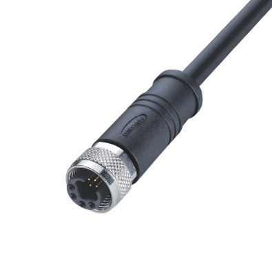 M12 Y2-coding Female Straight Connector, Molded Cable, Shielded, Contacts: 8, IP67