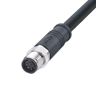 M12 Y2-coding Male Straight Connector, Molded Cable, Shielded, Contacts: 8, IP67