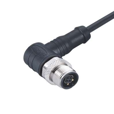 M12 Y1-coding Male Right Angled Connector, Molded Cable, Shielded, Contacts: 6, IP67