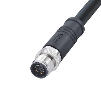 M12 Y1-coding Male Straight Connector, Molded Cable, Shielded, Contacts: 6, IP67