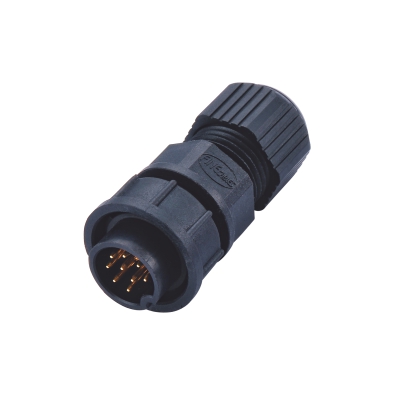 M16 Male Straight Connector, Field Wirable Assembly, Quick-lock, Solder, Contacts: 9, Unshielded, IP65/IP67
