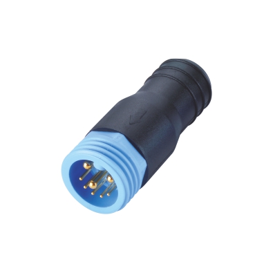 M20 Male Straight Connector, Plastic Terminator, Contacts: 3+5, Unshielded, IP67/IP68
